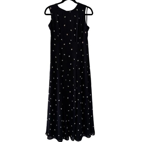 Valerie Dresses Silk Polka Dot Long Flowy Sleeveless Black Size 6 - Picture 1 of 3